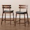 Baxton Studio Larine Dark Grey Upholstered Walnut Finished 2-Piece Counter Stool Set 159-9698 - alternate 3